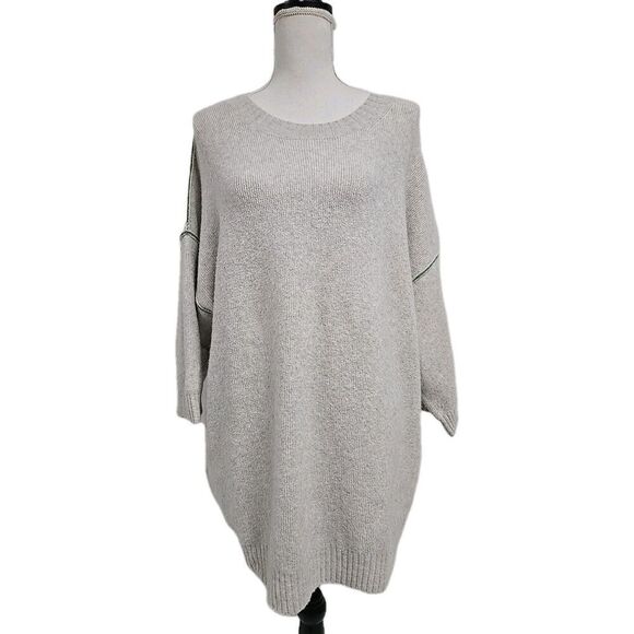 Anthropologie Moth Wool Alpaca Blend Sweater Gray Soft Women’s Size XL - Picture 1 of 10